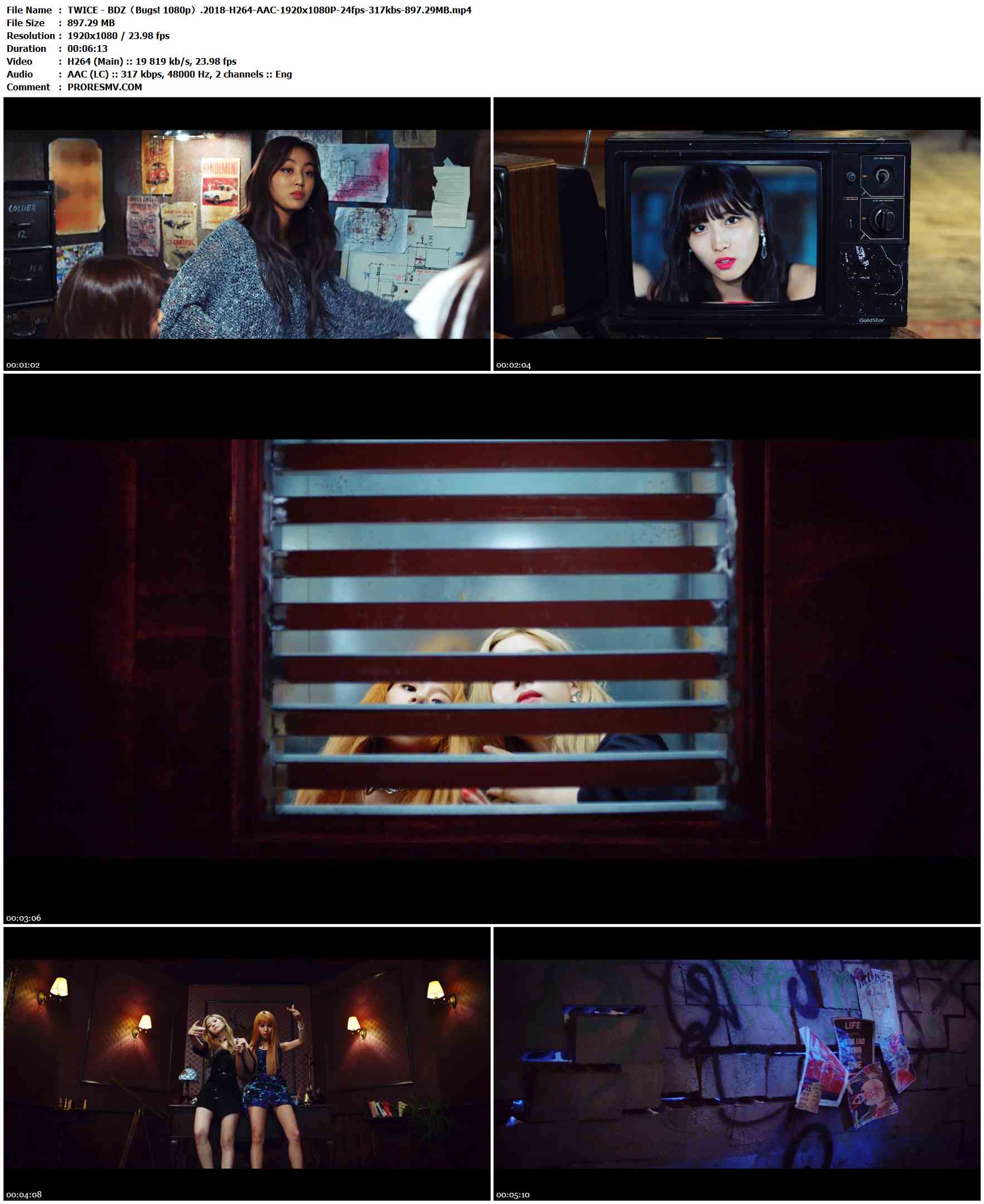 TWICE - BDZ（Bugs! 1080p）.2018-H264-AAC-1920x1080P-24fps-317kbs-897.29MB官方MV_高清MV